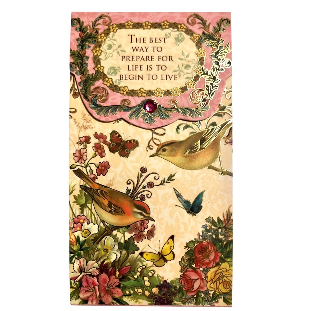 Punch Studio Embellished Long Notepad: 
Inspirational Floral Birds (92815)